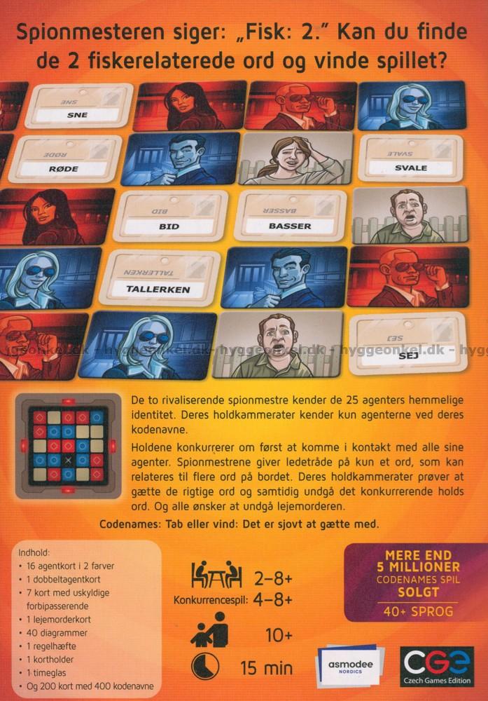 Codenames - Selskabsspil - 2-8 Spillere - Fra 15 År
