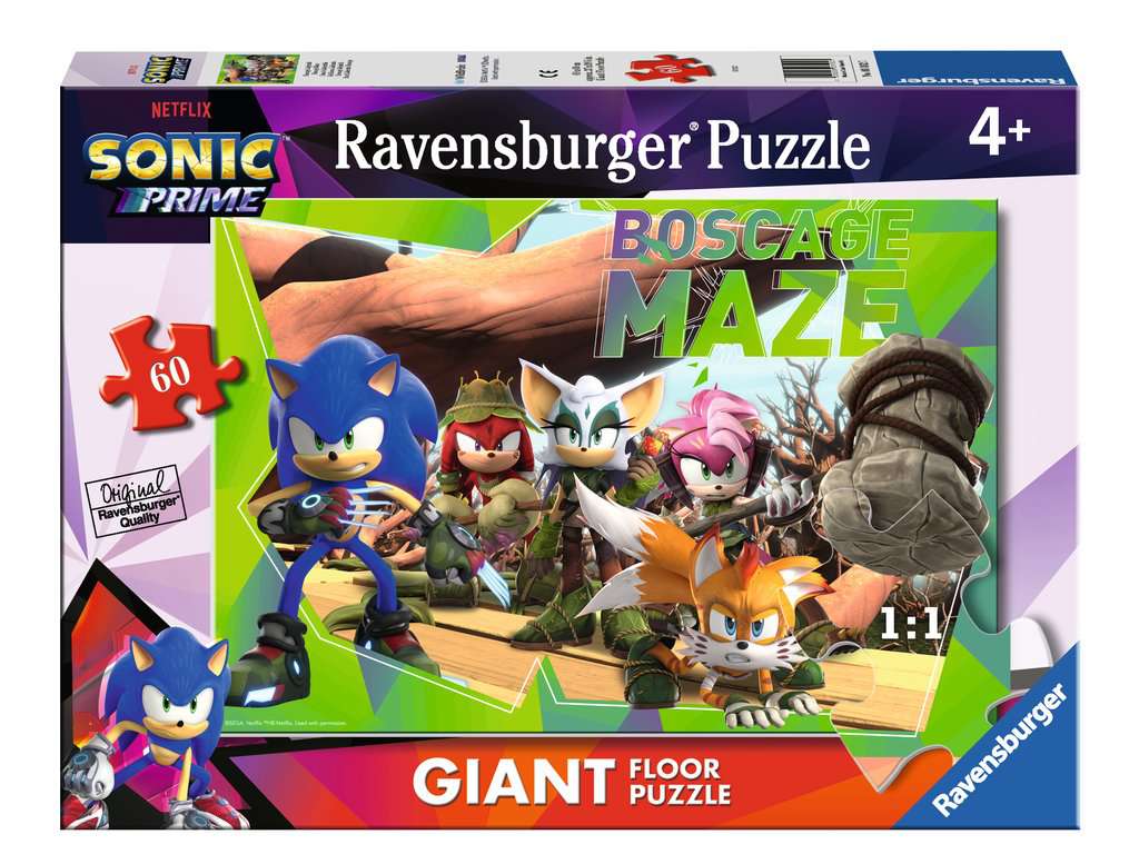 Sonic Prime Puslespil - 60 Brikker - Giant Floor Puzzle