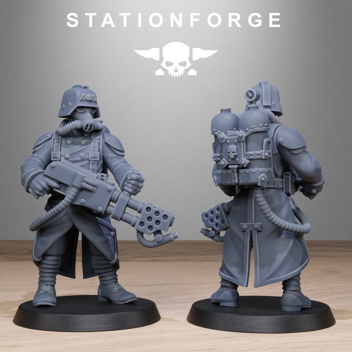 Wargames - Stationforge - GrimGuard - Flamer Squad (10 Figurer)