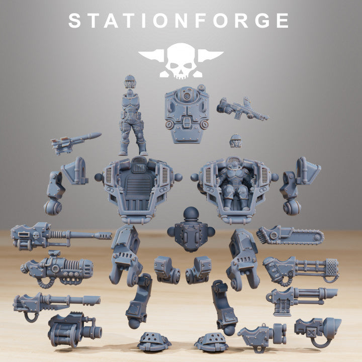 Wargames - Stationforge - GrimGuard - Vaskar Warmech (1 Warmech + 1 infantry Figur)