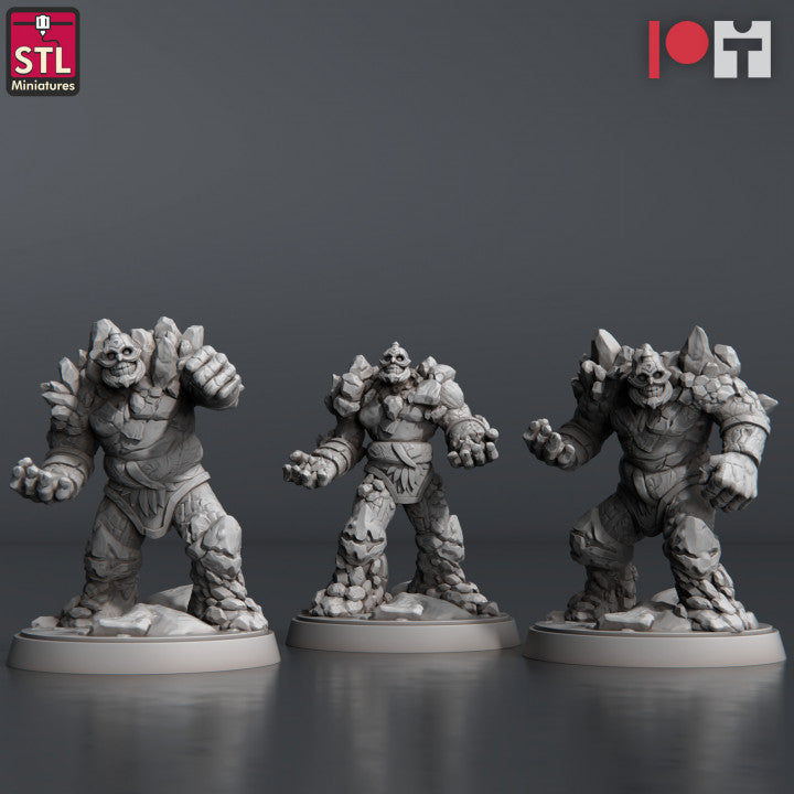 Dungeons & Dragons - STL Miniatures - Coal Golems Set (3 Figurer)
