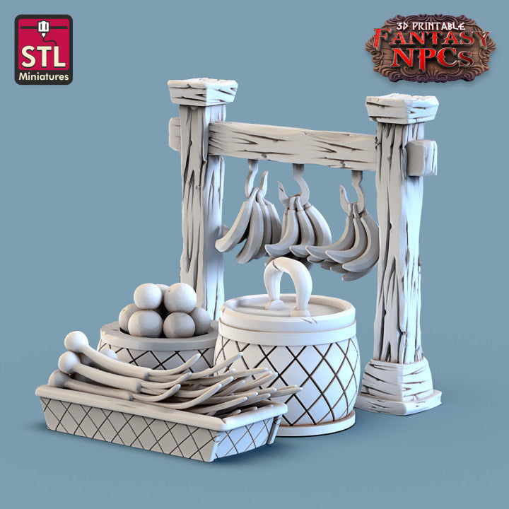 Dungeons & Dragons - STL Miniatures - Fruit Seller Set