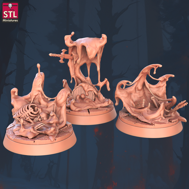 Dungeons & Dragons - STL Miniatures - Slimes Set (3 Figurer)