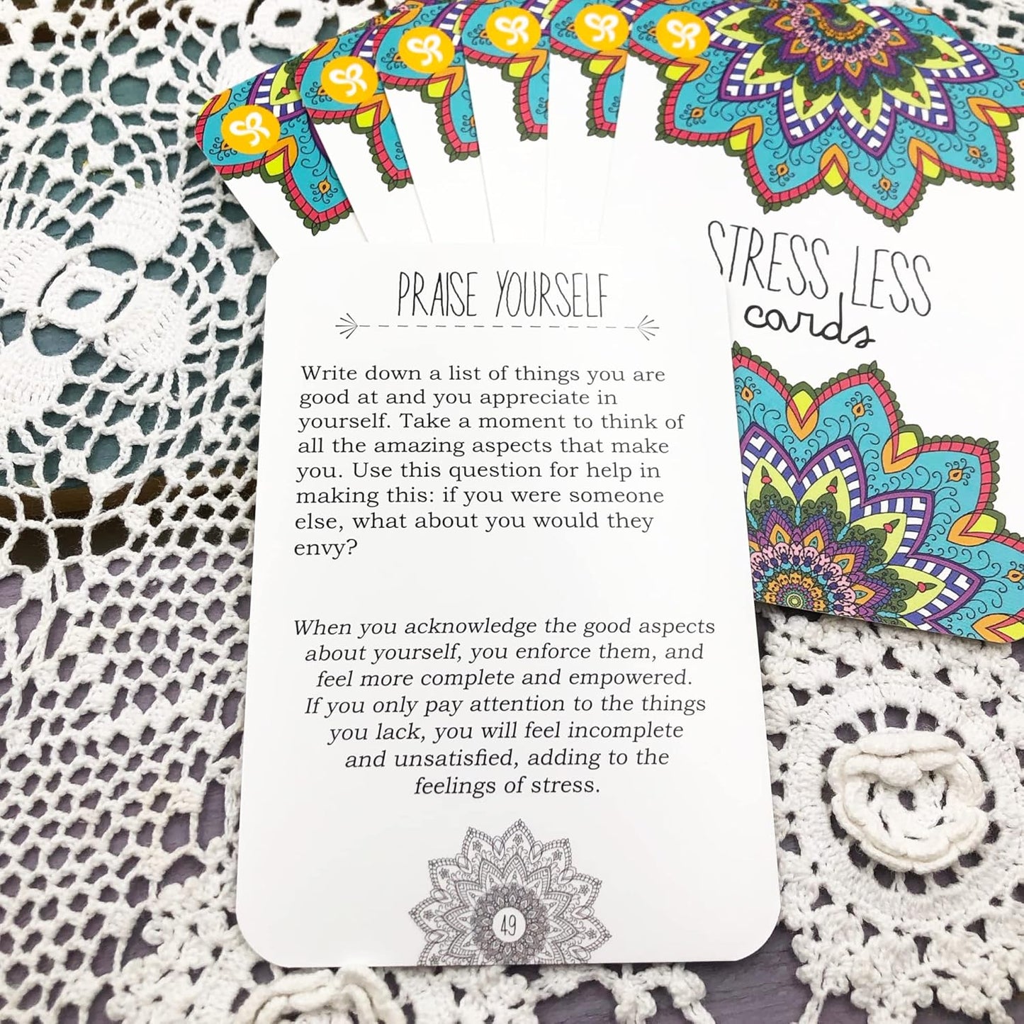 Stress Less Cards - Mindfulness - Meditation - 50 Kort med Motivation