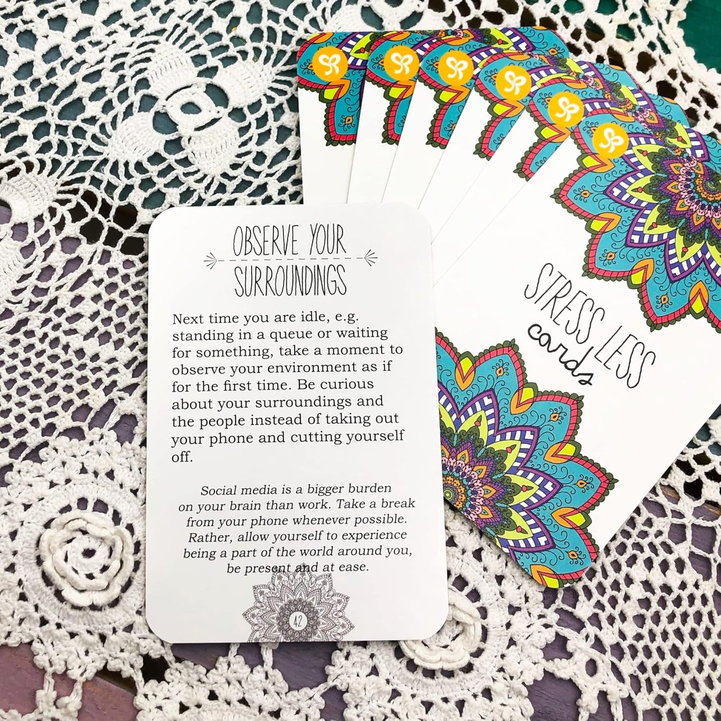 Stress Less Cards - Mindfulness - Meditation - 50 Kort med Motivation
