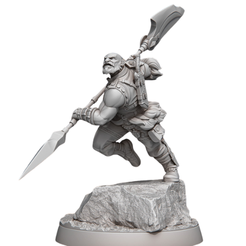 Dungeons & Dragons - STL Miniatures - Dragon Hunter with Halberd/spear