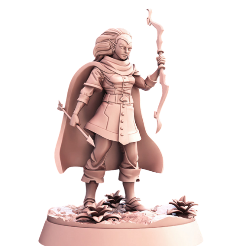 Dungeons & Dragons - STL Miniatures - Female Elf Archer Standing