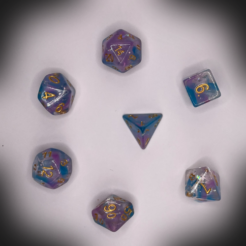 Sun Forge - RPG Dice Set - Purple Starlight Nebula (7stk)