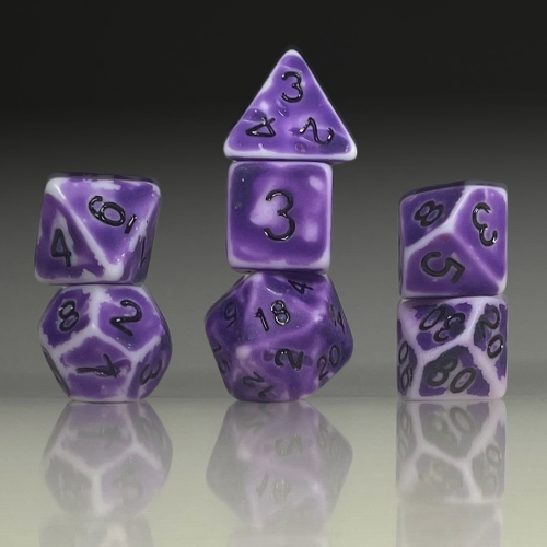Sun Forge - RPG Dice Set - Purple Stone Antique (7stk)