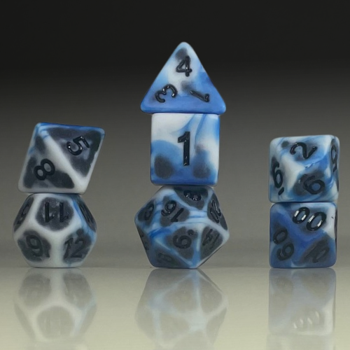 Sun Forge - RPG Dice Set - Dark Ice Antique (7stk)