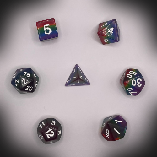 Sun Forge - RPG Dice Set - Classic Glassy Rainbow (7stk)