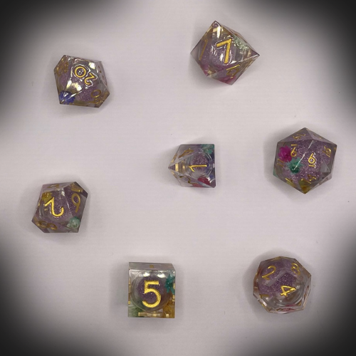 Sun Forge - RPG Dice Set - Flowers of the Druid - Handmade (7stk)