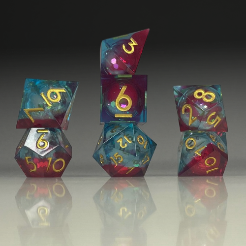 Sun Forge - RPG Dice Set - Arcane Wonder - Handmade (7stk)