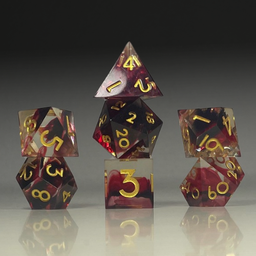 Sun Forge - RPG Dice Set - Vampire's Feast - Handmade (7stk)