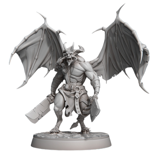 Dungeons & Dragons - STL Miniatures - Major Demon with 2 Cleavers