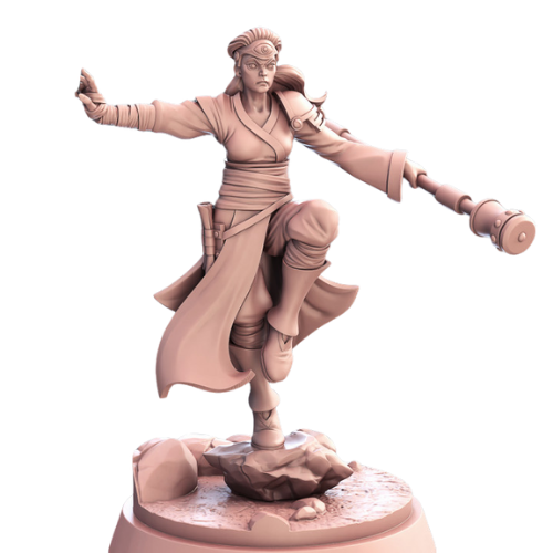 Dungeons & Dragons - STL Miniatures - Human Female Monk