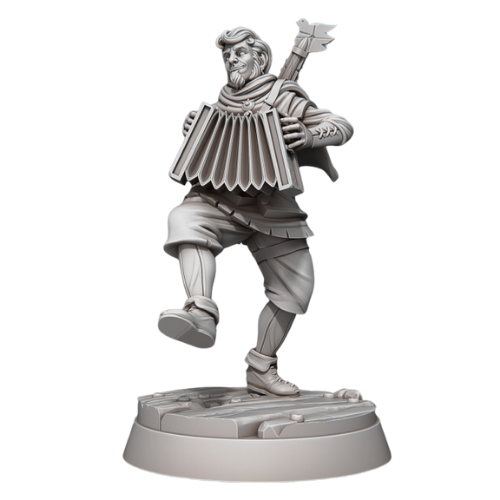 Dungeons & Dragons - STL Miniatures - Human Musician with Harmonica