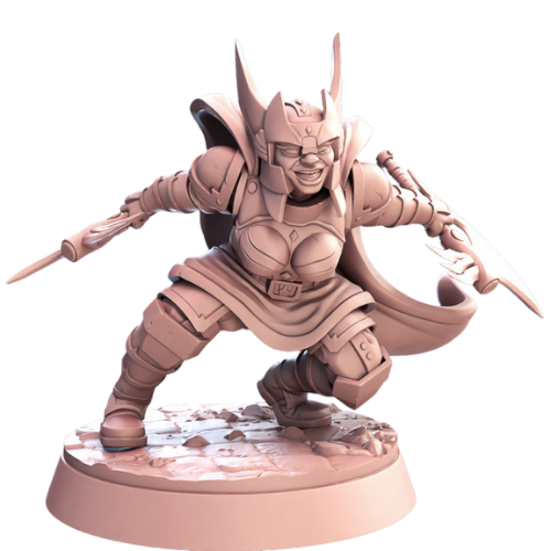 Dungeons & Dragons - STL Miniatures - Dwarf Female Paladin