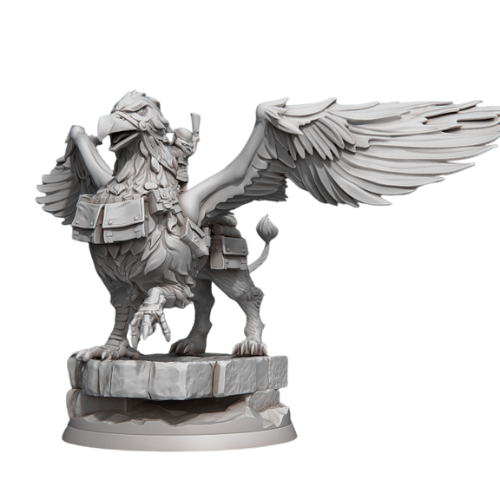 Dungeons & Dragons - STL Miniatures - Griffon with Halfling