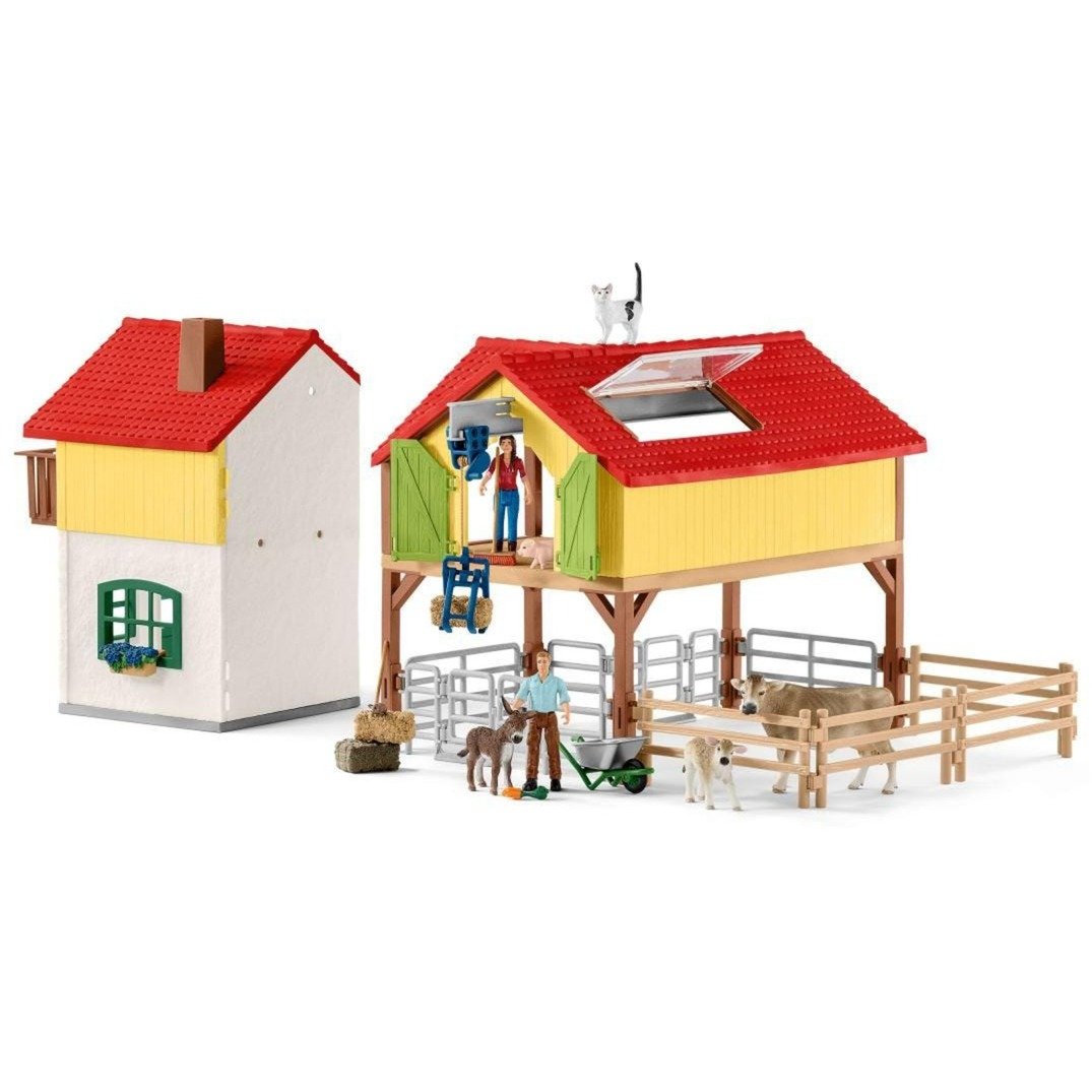 Schleich - Farm World - Stor Farm med dyr og mennesker - 42407