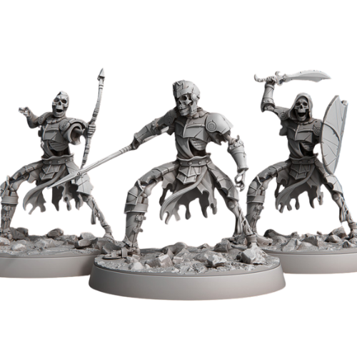 Dungeons & Dragons - STL Miniatures - Skeleton Warriors B (3 miniatures)