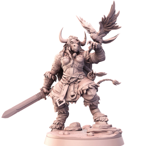 Dungeons & Dragons - STL Miniatures - Viking Minotaur with Sword