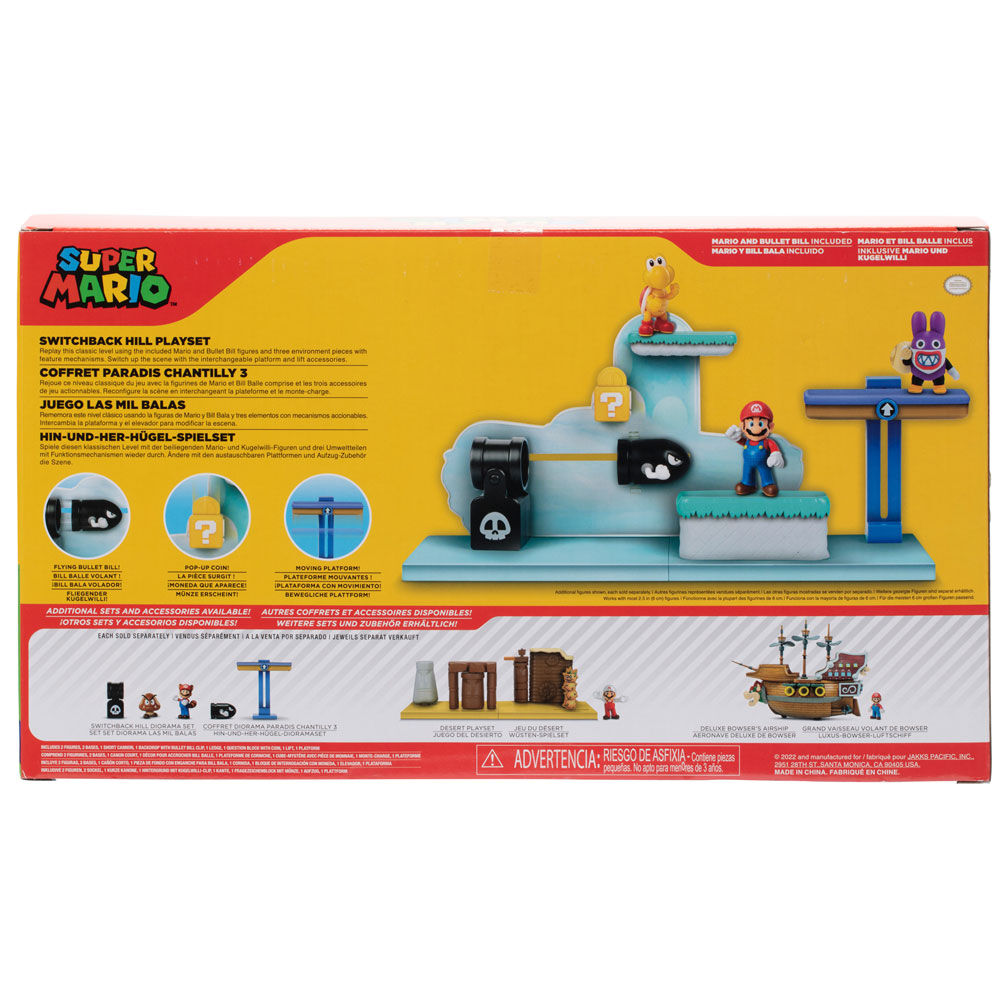 Super Mario Bros - Switchback Hill & Mario Sæt 6cm Figur