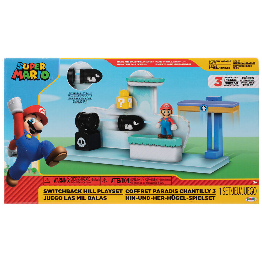 Super Mario Bros - Switchback Hill & Mario Sæt 6cm Figur