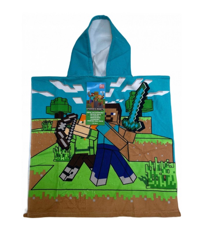 Minecraft - Poncho med Hue - Microfiber - 100x50cm