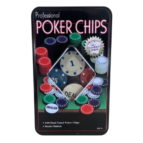 Pokersæt - 100 Chips - Dealer Token - Regler
