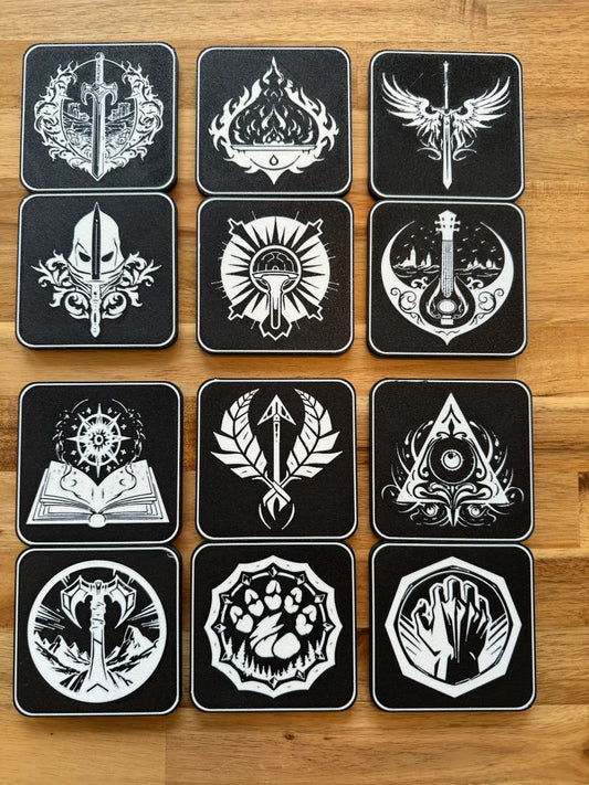 Dungeons & Dragons - Coasters (bordskånere, 12stk) Class Edition