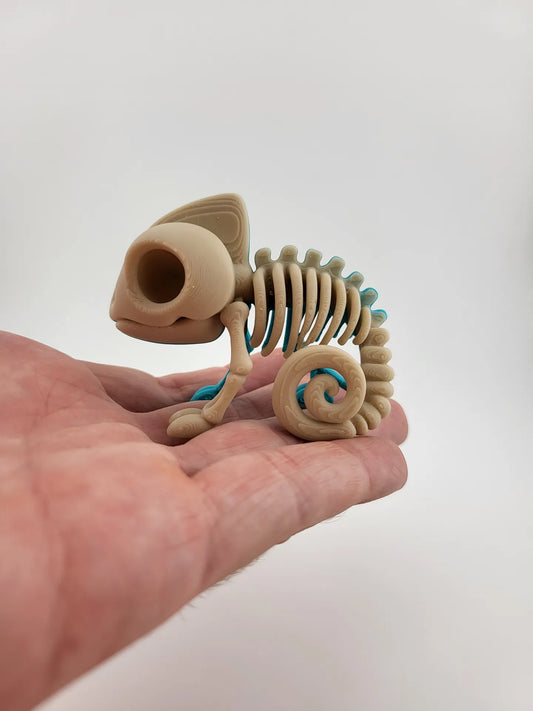 Skelet Kamæleon Figur - Til pynt på bord eller hylde