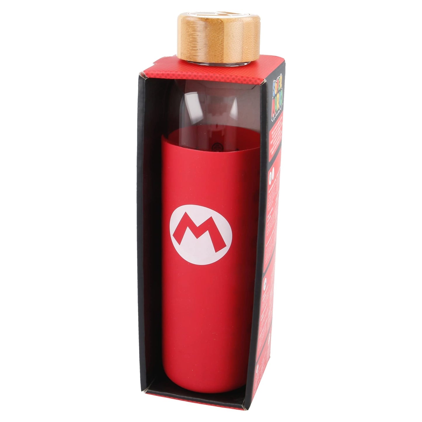 Super Mario - Mario Vandflaske (Glas m. trælåg)