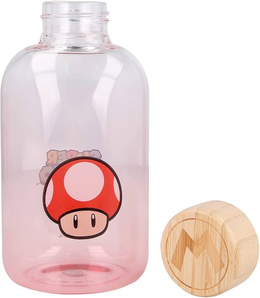 Super Mario - Toad Vandflaske (Glas m. trælåg)