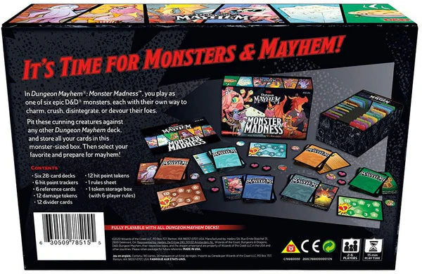 D&D Dungeon Mayhem - Monster Madness - Strategisk Kortspil - 2-6 Spillere - Fra 8 År