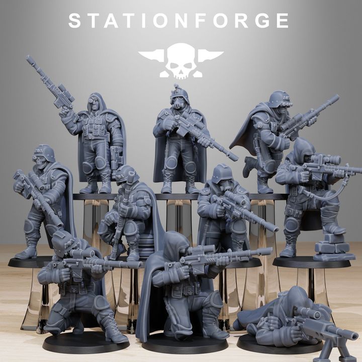 Wargames - Stationforge - GrimGuard - Snipers Squad (10 Figurer)