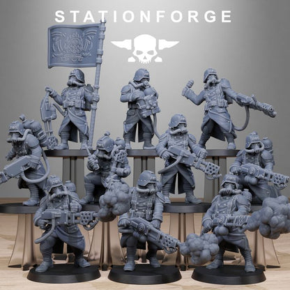 Wargames - Stationforge - GrimGuard - Flamer Squad (10 Figurer)
