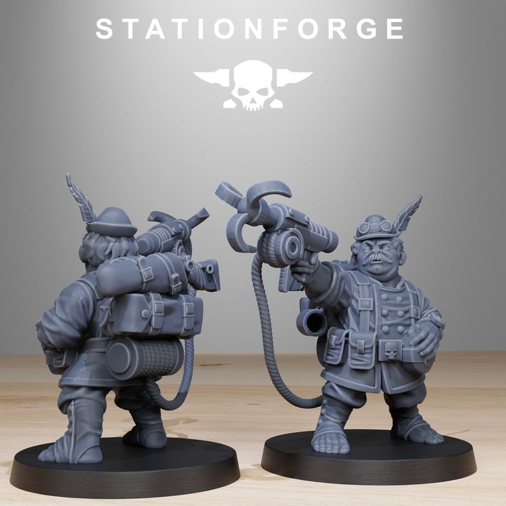 Wargames - Stationforge - GrimGuard - Skulldart Trappers Squad (12 Figurer)
