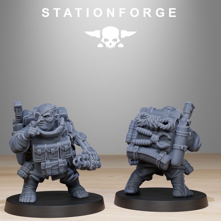 Wargames - Stationforge - GrimGuard - Skulldart Trappers Squad (12 Figurer)