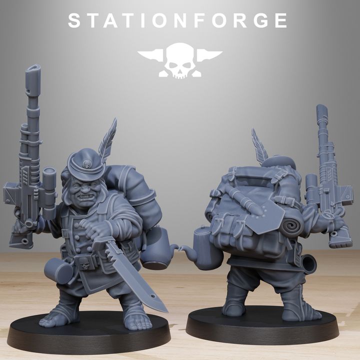 Wargames - Stationforge - GrimGuard - Skulldart Trappers Squad (12 Figurer)
