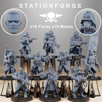Wargames - Stationforge - GrimGuard - Combatants Squad (10 Figurer)