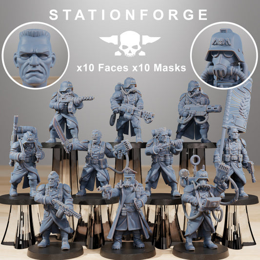 Wargames - Stationforge - GrimGuard - Combatants Squad (10 Figurer)