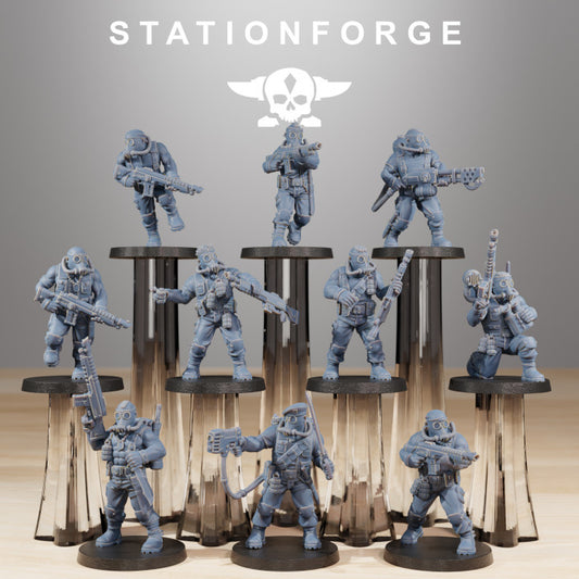Wargames - Stationforge - GrimGuard - Jungle Fighters Squad (10 Figurer)