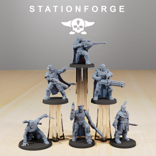 Wargames - Stationforge - GrimGuard - Vaskar Orkaz Hunters Squad (6 Figurer)