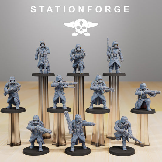Wargames - Stationforge - GrimGuard - Infantry Squad (Builder - nok til 10 Figurer)