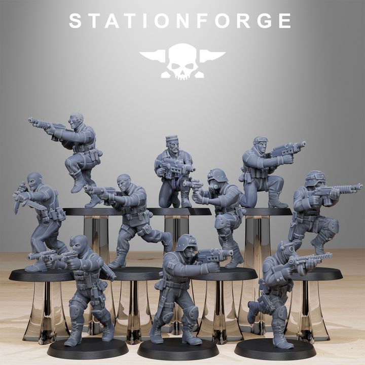 Wargames - Stationforge - GrimGuard - Counter Terrorists Squad (10 Figurer)