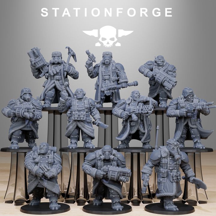 Wargames - Stationforge - GrimGuard - Frostwatch Mutants Squad (10 Figurer)