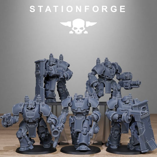 Wargames - Stationforge - GrimGuard - Power Armor Squad (5 Figurer)