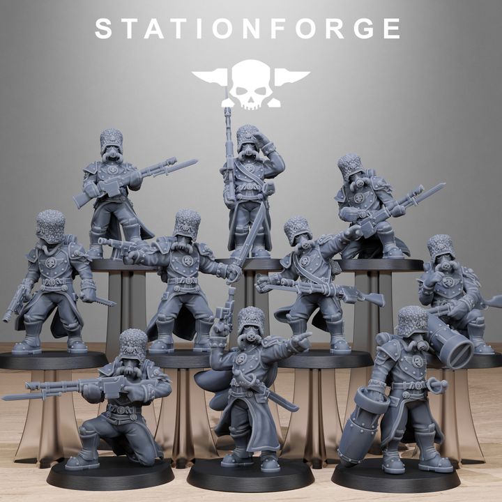 Wargames - Stationforge - GrimGuard - Royals Squad (10 Figurer)