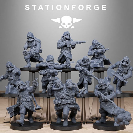Wargames - Stationforge - GrimGuard - Radioactive Mutants Squad (10 Figurer)